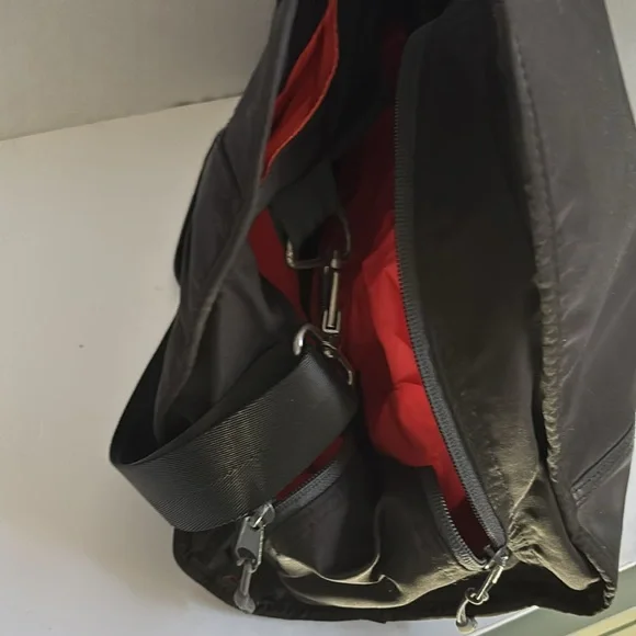 ATHLETA Black Yoga Gym Large Tote Bag Orange Interior - Picture 12 of 14